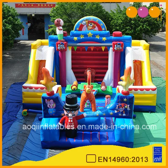 Used Commercial Inflatable Playhouse Bouncers Circus Show Fun City (AQ01649)