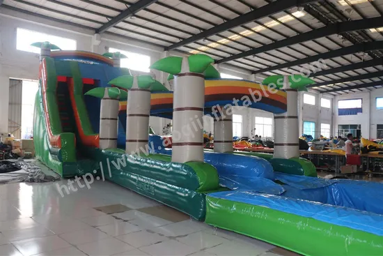 Water Park Giant Inflatable Slip and Slide Water Slide with Pool