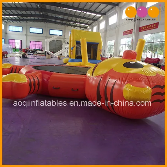 Water Play Equipment Cute Tiger Inflatable Water Trampolin for Adults Kids (AQ3104)