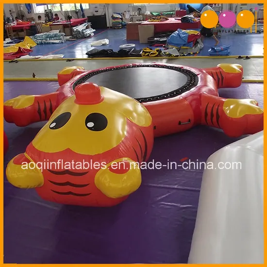 Water Play Equipment Cute Tiger Inflatable Water Trampolin for Adults Kids (AQ3104)