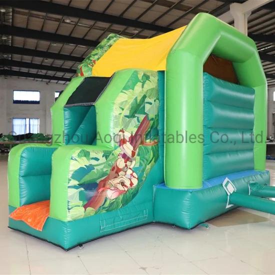 Zoo Animal Inflatable Slides Bounce House Jumping Castle with Slide (AQ696)