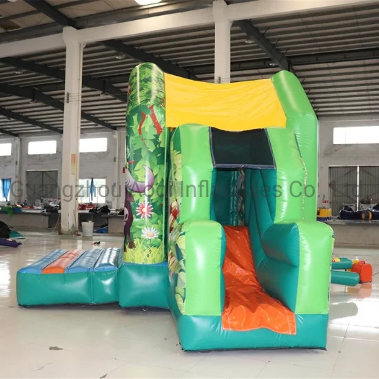 Zoo Animal Inflatable Slides Bounce House Jumping Castle with Slide (AQ696)