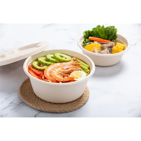 1000ml Biodegradable Sugarcane Bagasse Diamond Bowl Disposable Paper Bowl