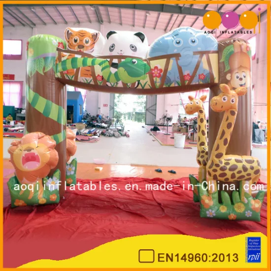 Kindergarten Inflatable Zoo Arch Door for Promotion (AQ53188)