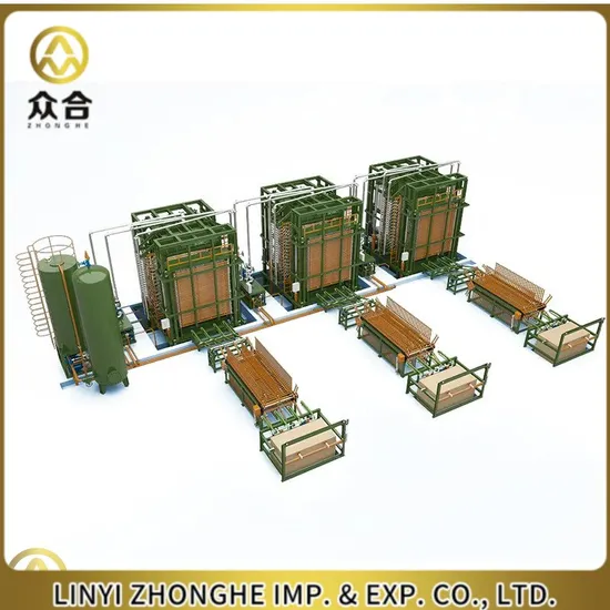 Zhonghe Layers Laminating Plywood Making Production Line Hot Press Machine CNC Router Machine