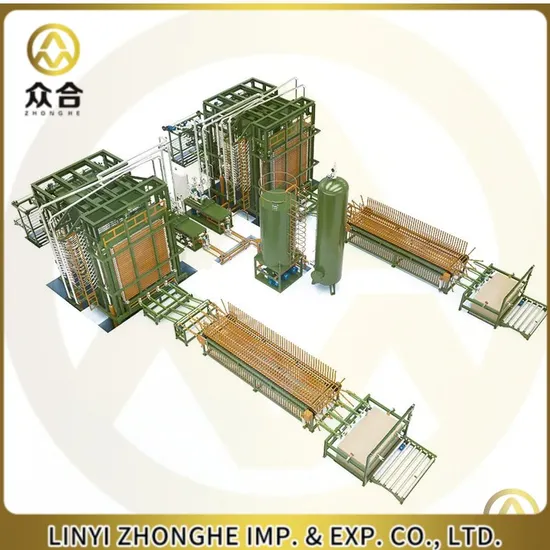 Zhonghe Layers Laminating Plywood Making Production Line Hot Press Machine CNC Router Machine