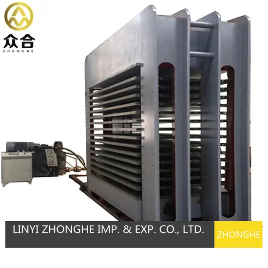 Zhonghe Linyi 600ton 15 Layers Plywood Hot Press Machine Wood Machine Hot Press Manufacturing Plant with Auto Loading Device