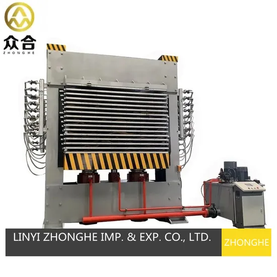 Zhonghe Linyi 600ton 15 Layers Plywood Hot Press Machine Wood Machine Hot Press Manufacturing Plant with Auto Loading Device