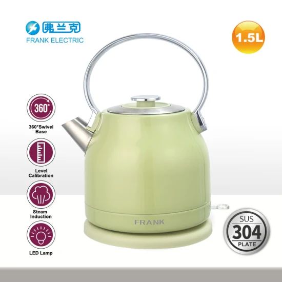 1.5L Classical Retro Electric Kettle with 304 Stainless Steel