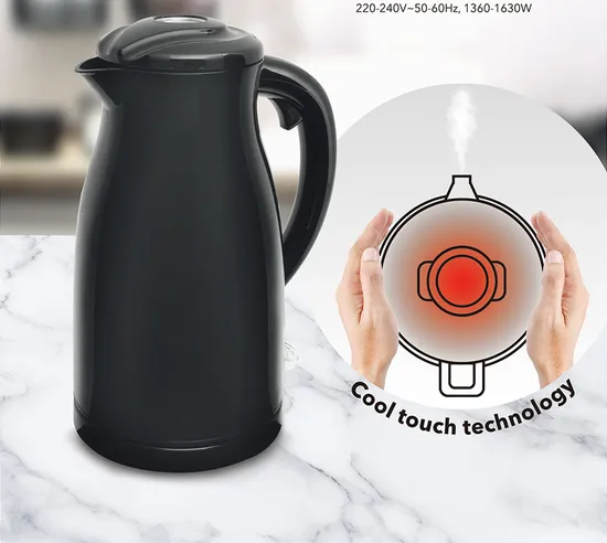 1.5L Double Wall Cool Touch Electric Kettle with Thermometer