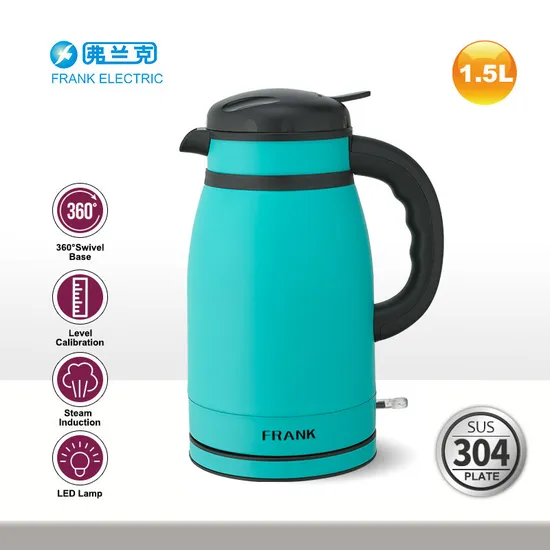 1.5L Double Wall Keep Warm 304stainless Steel Kettle