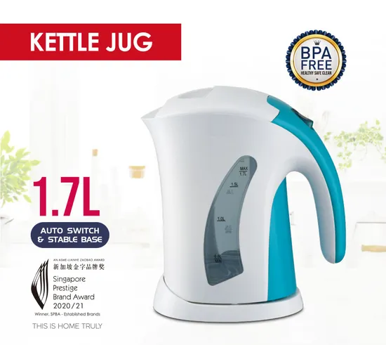 1.7L 220-240V 1850-2200W Immersed Plastic Electric Kettle