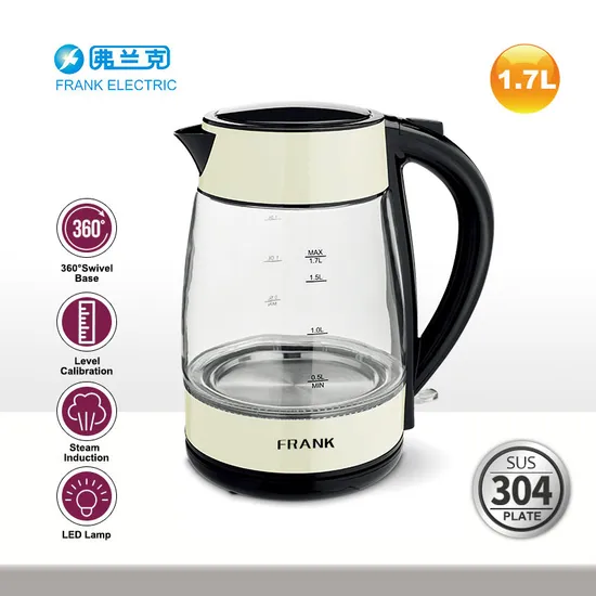 1.7L 2200W Glass Kettle with Color Spray