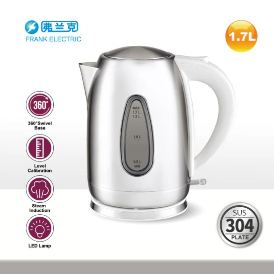 1.7L 304SUS Brush Stainless Steel Electric Water Kettle