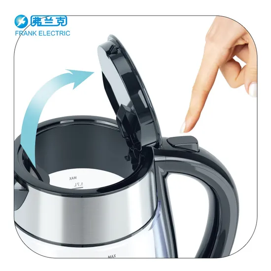 1.7L Digital Glass Electrical Kettle with Control Panel on Handle