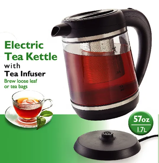 1.7L Electric Glass Tea Kettle Tea Maker for Home