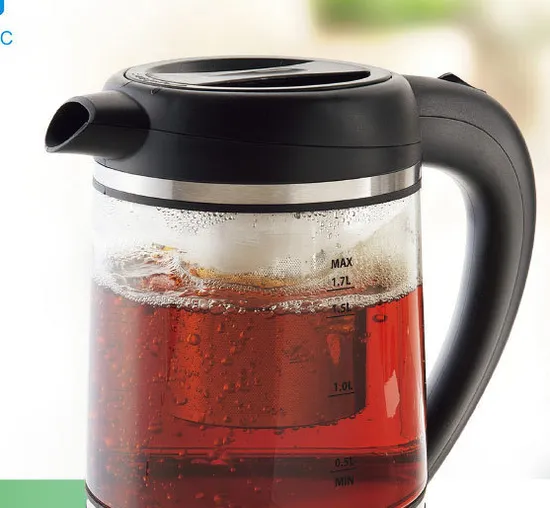 1.7L Electric Glass Tea Kettle Tea Maker for Home