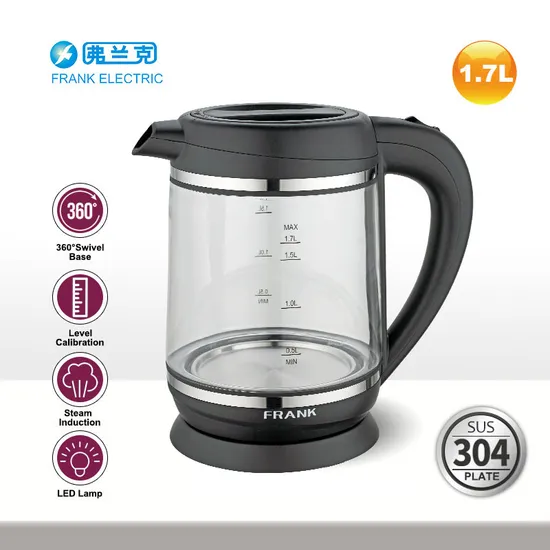 1.7L Electrical Glass Tea Kettle with Tea Infuser