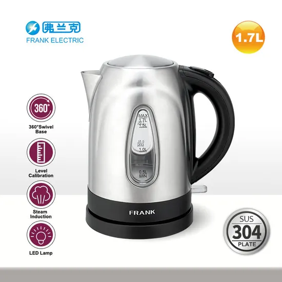 1.7L Fast Boiling 304 Stainless Steel Kettle with GS LFGB Approve