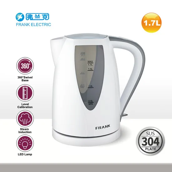 1.7L Food Grade Plastic Kettle with Double Golden Temperature Control