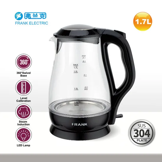 1.7L Glass Body Electric Kettle with LED Light