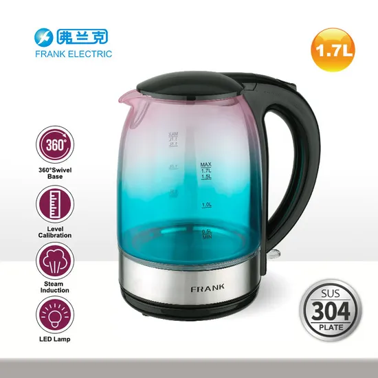 1.7L Glass Kettle Color Coating for Home and Office