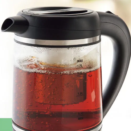 1.7L Glass Tea Kettle for Hotel with GS CB ETL