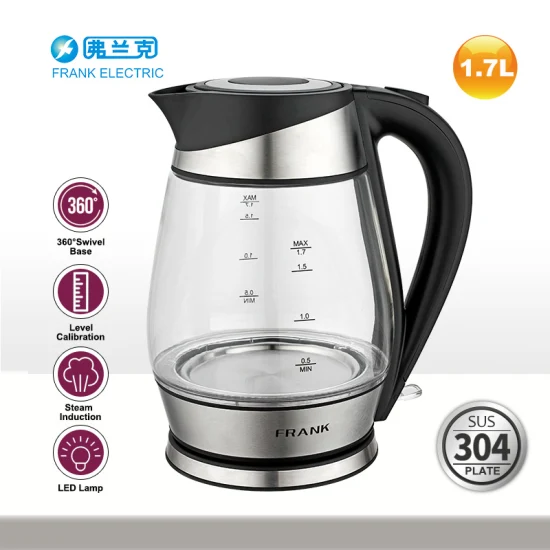 1.7L High Quality 360 Cordless Electric Glass Kettle