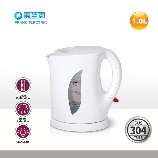 1 Liter Plastic Temperature Control Portable Electric Kettle for Hotel/Household