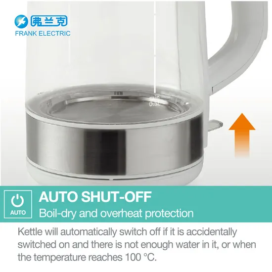 2200W Blue LED Lamp Ring Inside High Quality Electric Glass Kettle