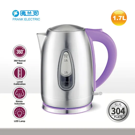 304 Stainless Steel 1.7 Liter Electric Kettle for Hotel