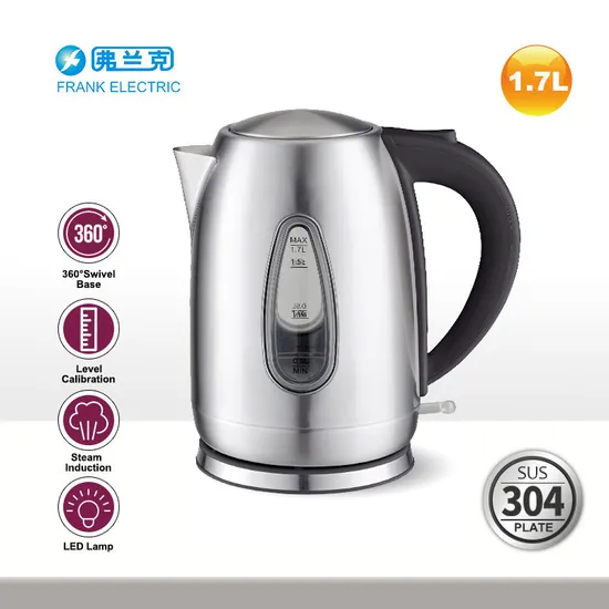 304 Stainless Steel 1.7 Liter Electric Kettle for Hotel