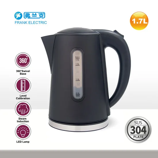 Black Color Spray 1.7L Double Wall Electric Kettle