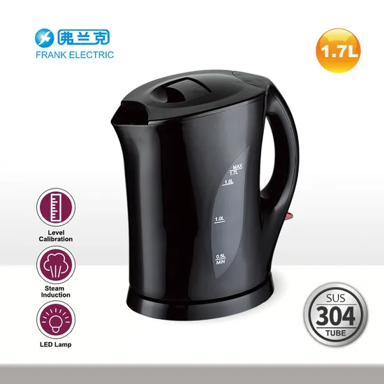 CE RoHS CB ETL Plastic 1.7L Electric Cordless Kettle