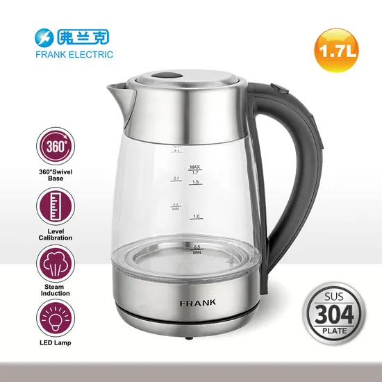 Chinese Manufacturer 1.7L High Quality Digital Glass Kettle with 5 Color LED Inside