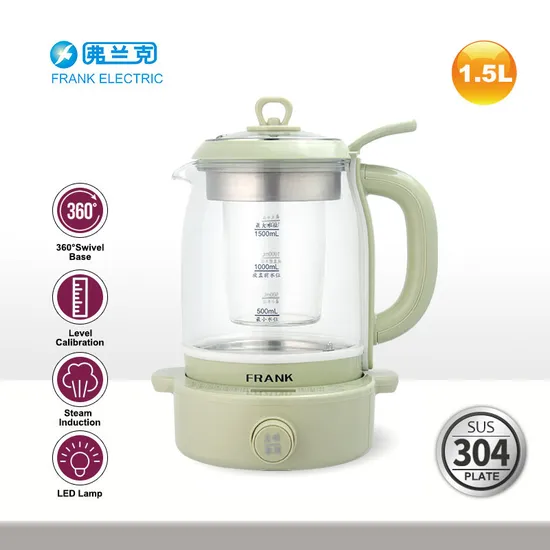 New Model 1.5L Glass Material Electric Multifunctional Health Pot