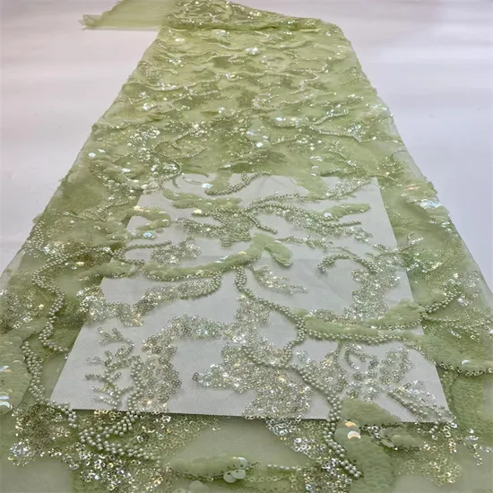 China Factory Clouds Designed Embroidery Lace Fabrcs with Sequins for Dresses