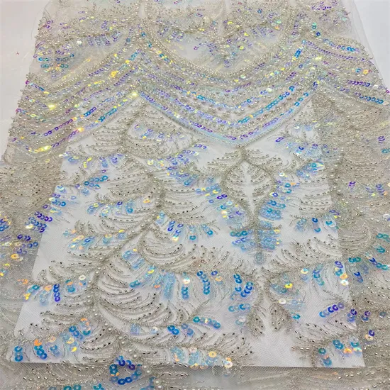 Classicc OEM Manufactured Beads Embroidery Lace Fabrics for Wedding Dresses