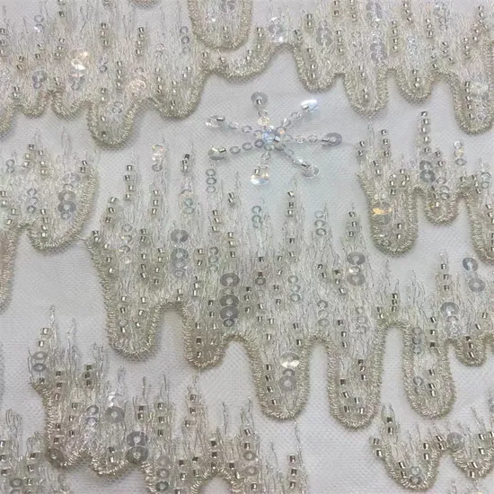 Elegant Lady′s Factory Designed Embroidery Lace Fabrics for Wedding Dresses and Gowns