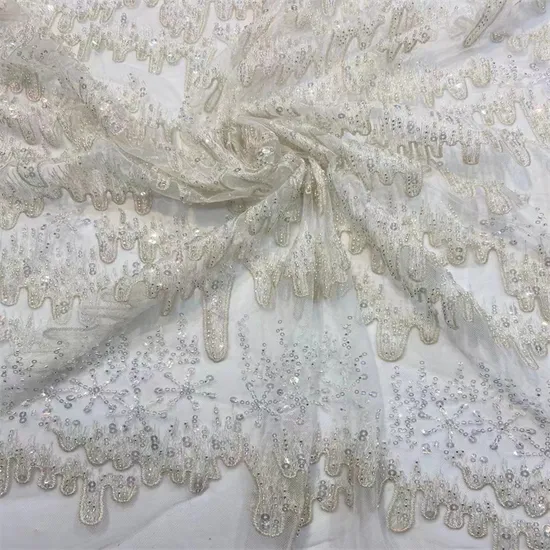 Elegant Lady′s Factory Designed Embroidery Lace Fabrics for Wedding Dresses and Gowns