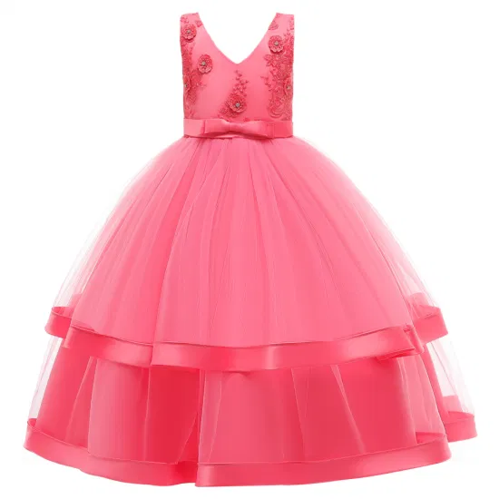 Kids Evening Gown Girls Flower Dress 14 Years Old Tulle Princess Dresses