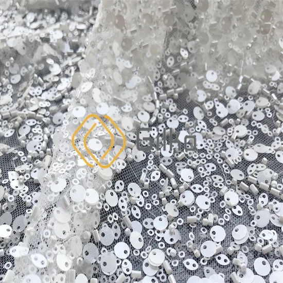 Luxury High Quality Factory Desinged Beads Embroidery Lace Fabrics for Wedding Dresses