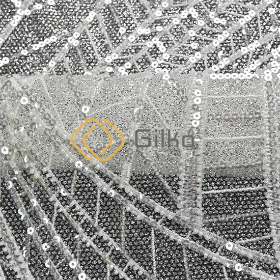 OEM Colour Custom Sexy Elegant Design Embroidery Beaded Tulle Bridal Lace Fabrics for Wedding Dresses