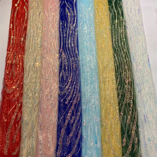 Whosale OEM Factory Embroidery Lace Fabrics for Wedding Dresses and Party Dresses