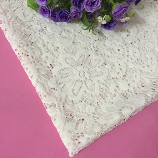 Embroidery Flower Mesh Polyester Cord Lace Fabric for Curtain Bag Wedding Dress