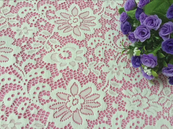 Embroidery Flower Mesh Polyester Cord Lace Fabric for Curtain Bag Wedding Dress