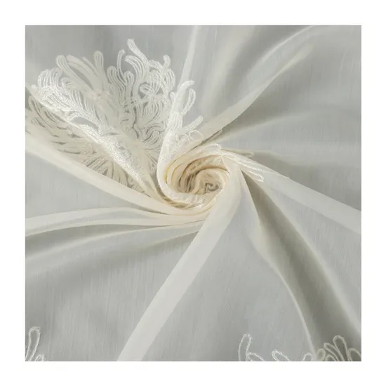 Fashion Large Chrysanthemum 3D Organza Embroidery Fabric for Home Textile