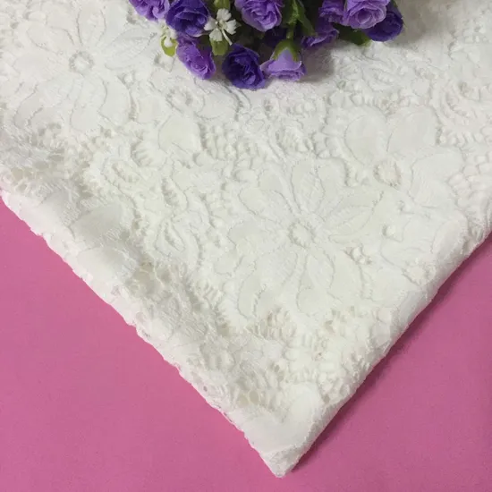 Hot Sale 150cm Wide White Embroidery Lace Fabric for Curtain Bra Cover