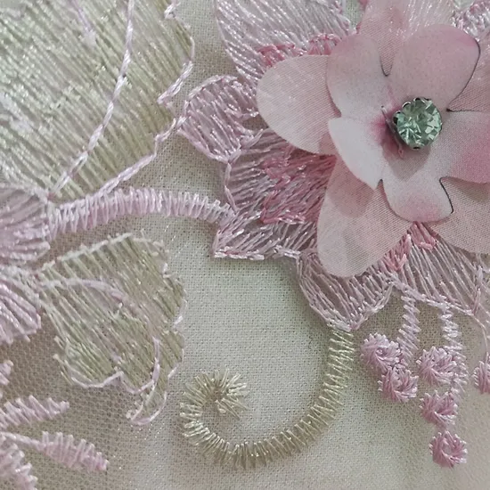 Manufacturer Price Handmade Bead Stitching Embroidered Fabric for Stage Dress