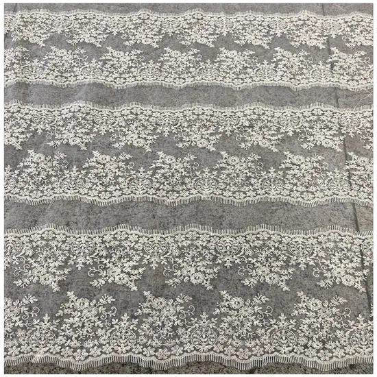 Manufacturer Supply Polyester Embroidery Lace Fabric for Wedding Accessories Curtain